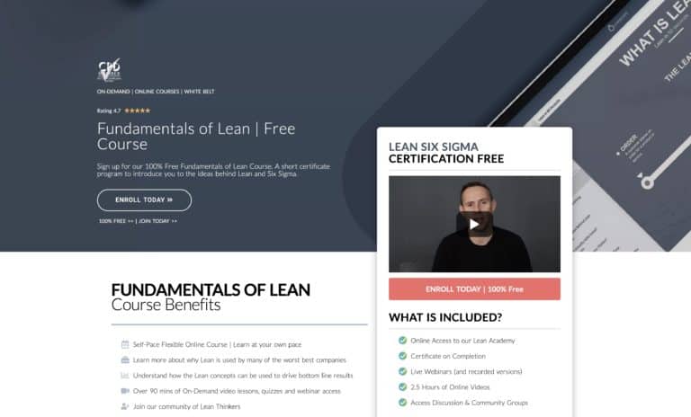 Fundamentals of Lean - Free Lean Six Sigma Course Screenshot
