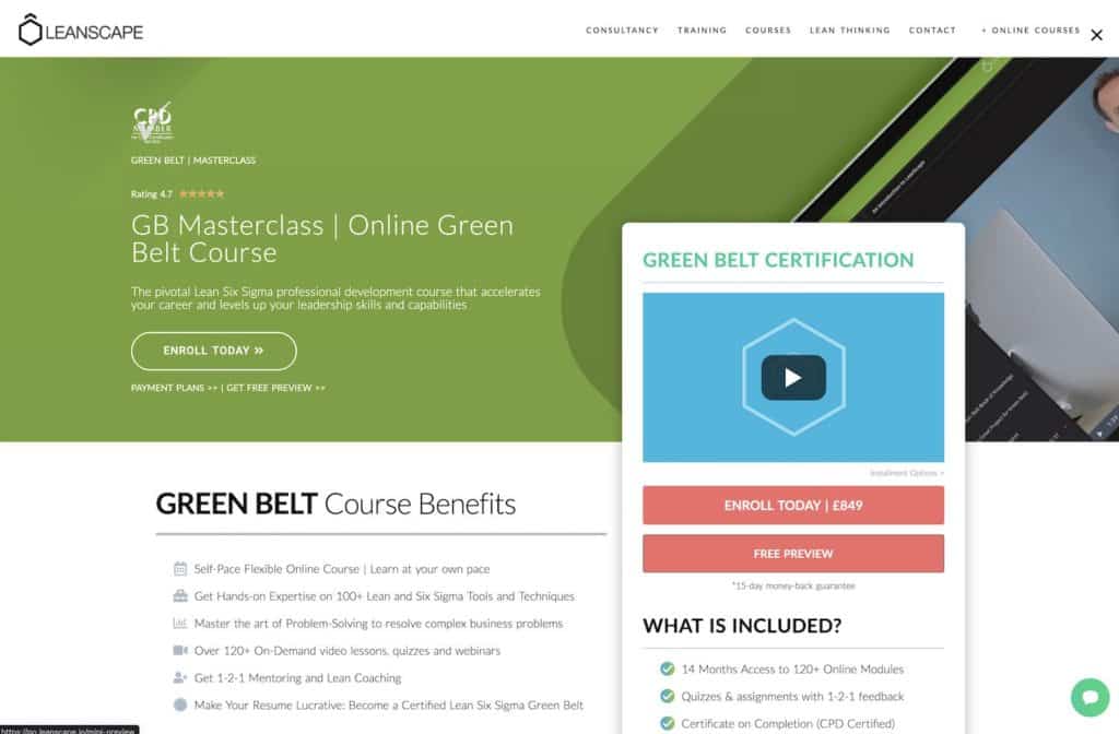 GB Masterclass Lean Six Sigma Course