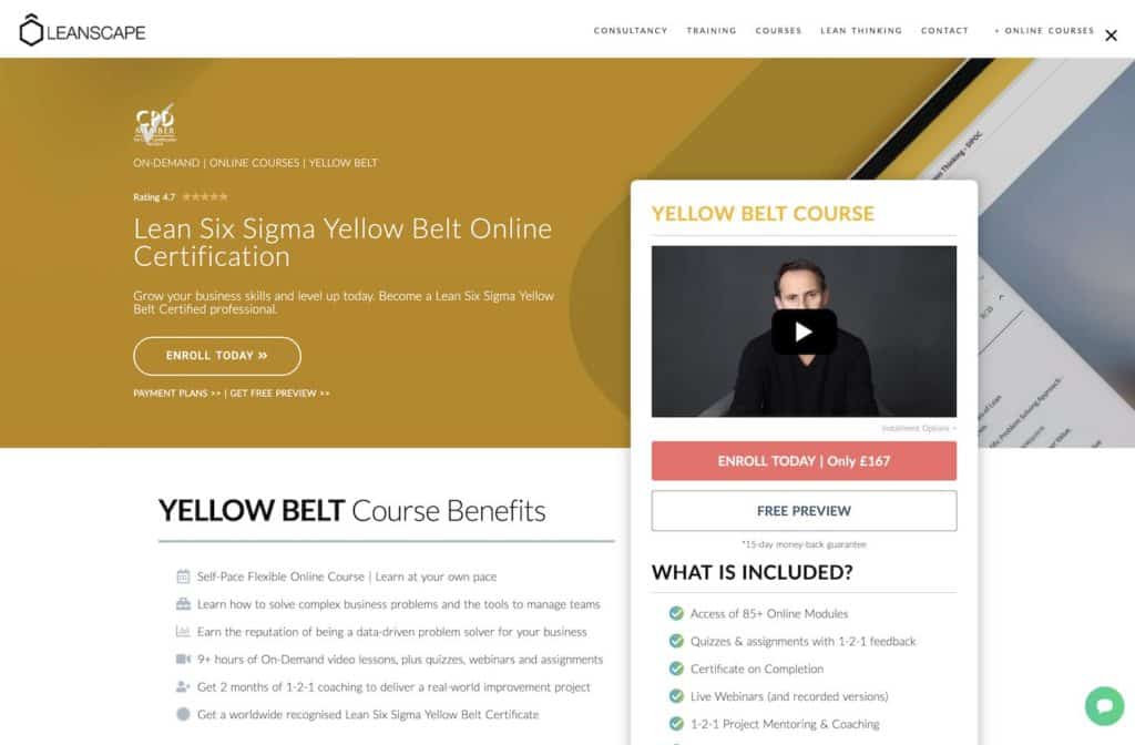 Yellow Belt Lean Six Sigma Course