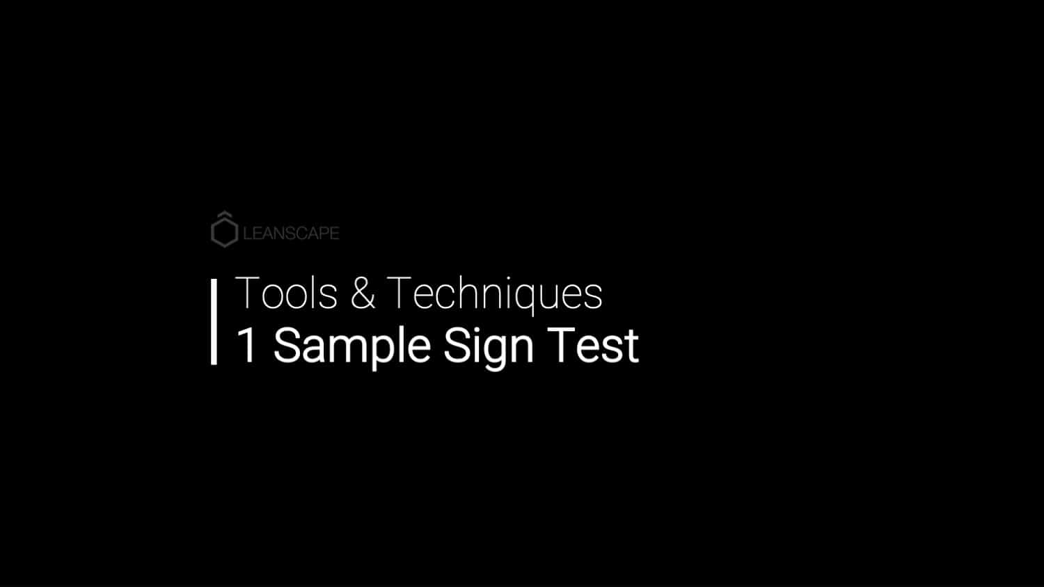 1 Sample Sign Test