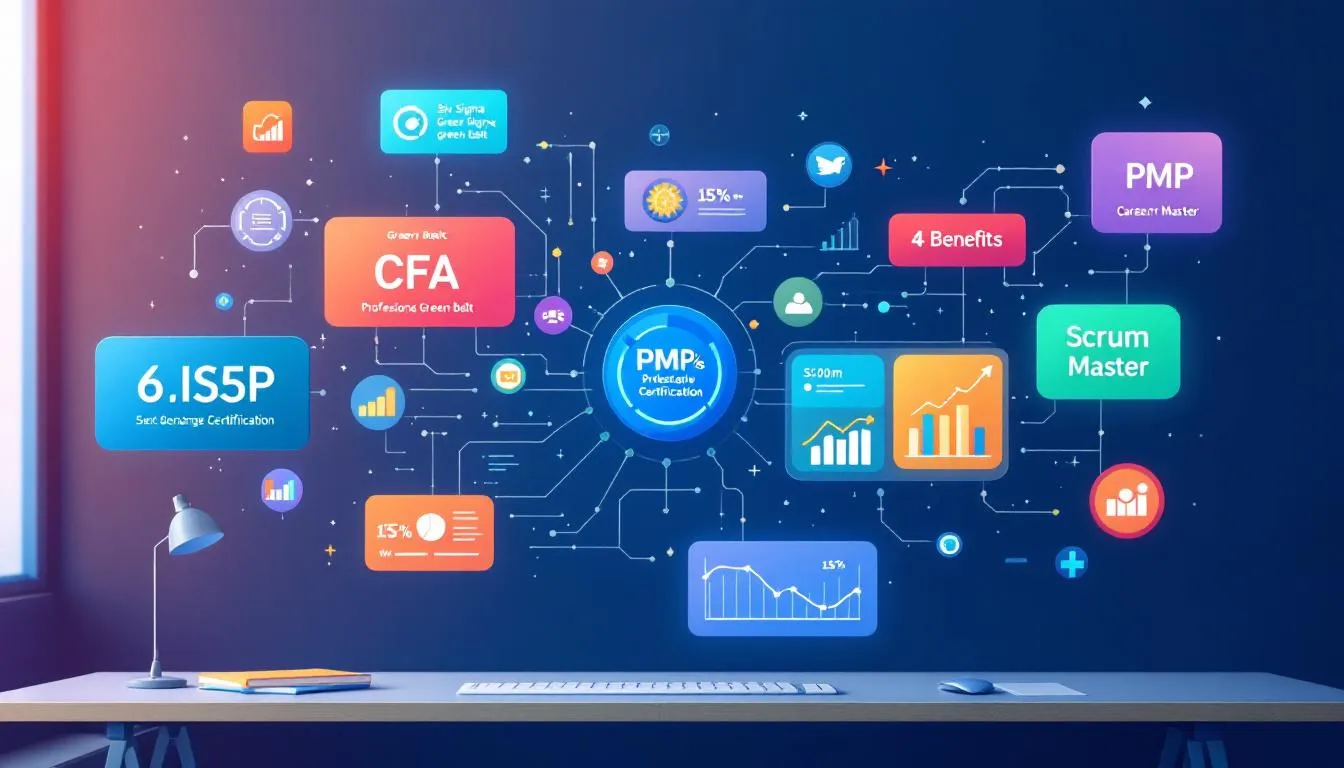 Comparison of various professional certifications including Six Sigma Green Belt.